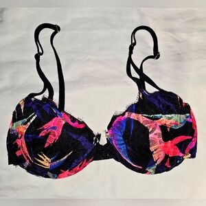 Pink Colorful Women's Bra Date Push Up 34C